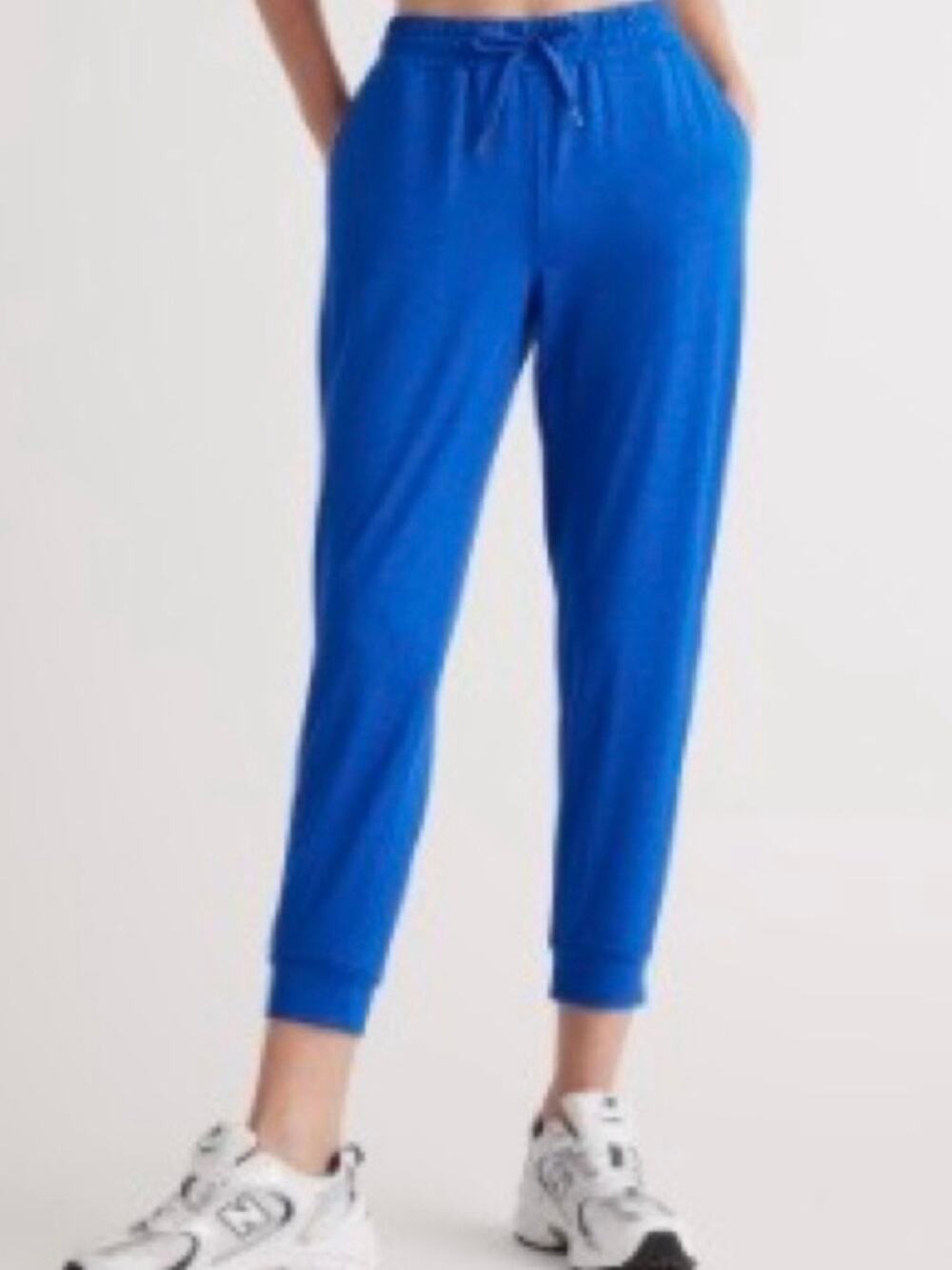 Quince Cobalt Blue Recycled Polyester Flowknit Jogger Pants Sz.M